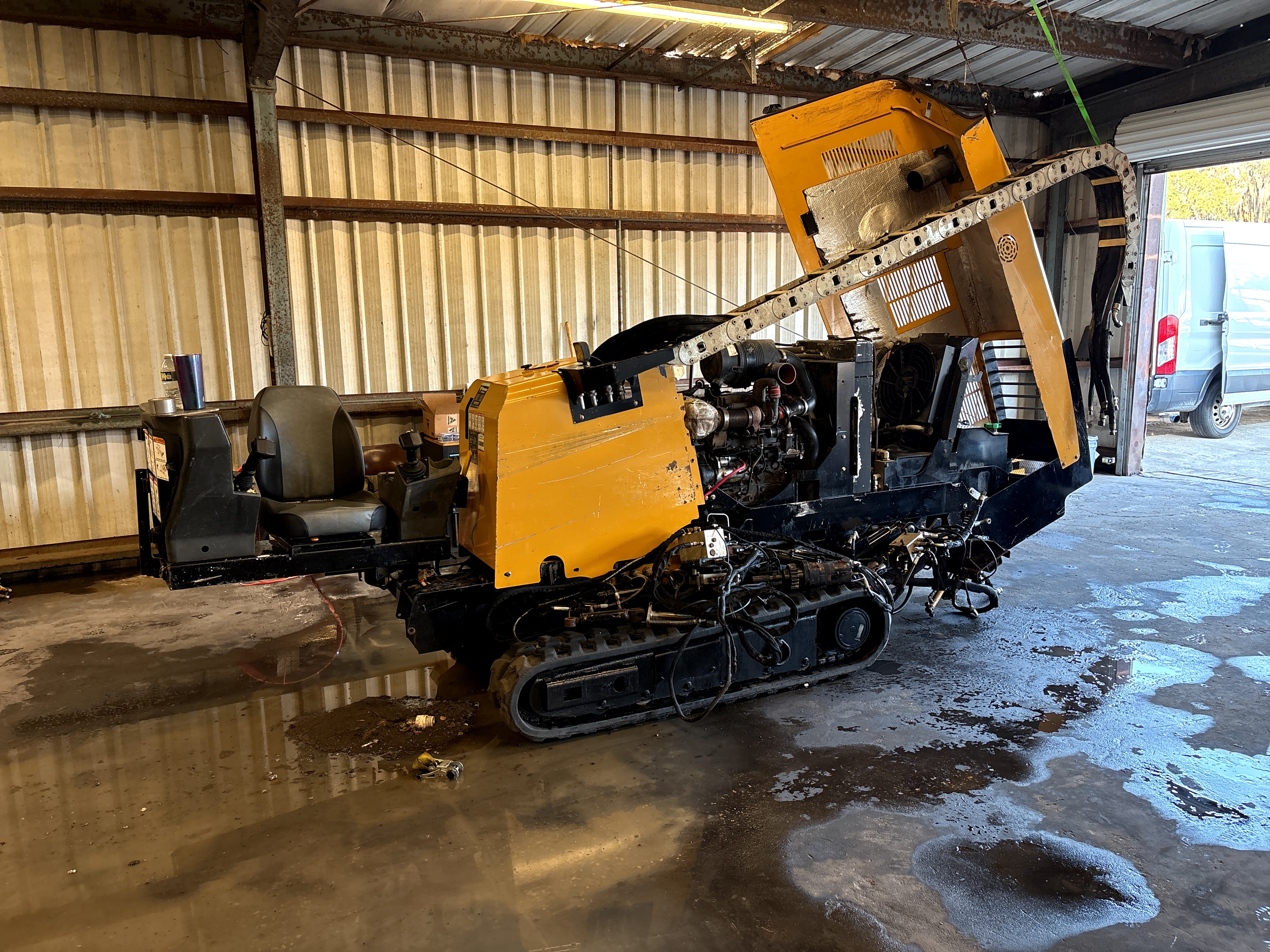 Horizontal directional drill rig in the service bay at A3 Mechanic in Apopka, FL